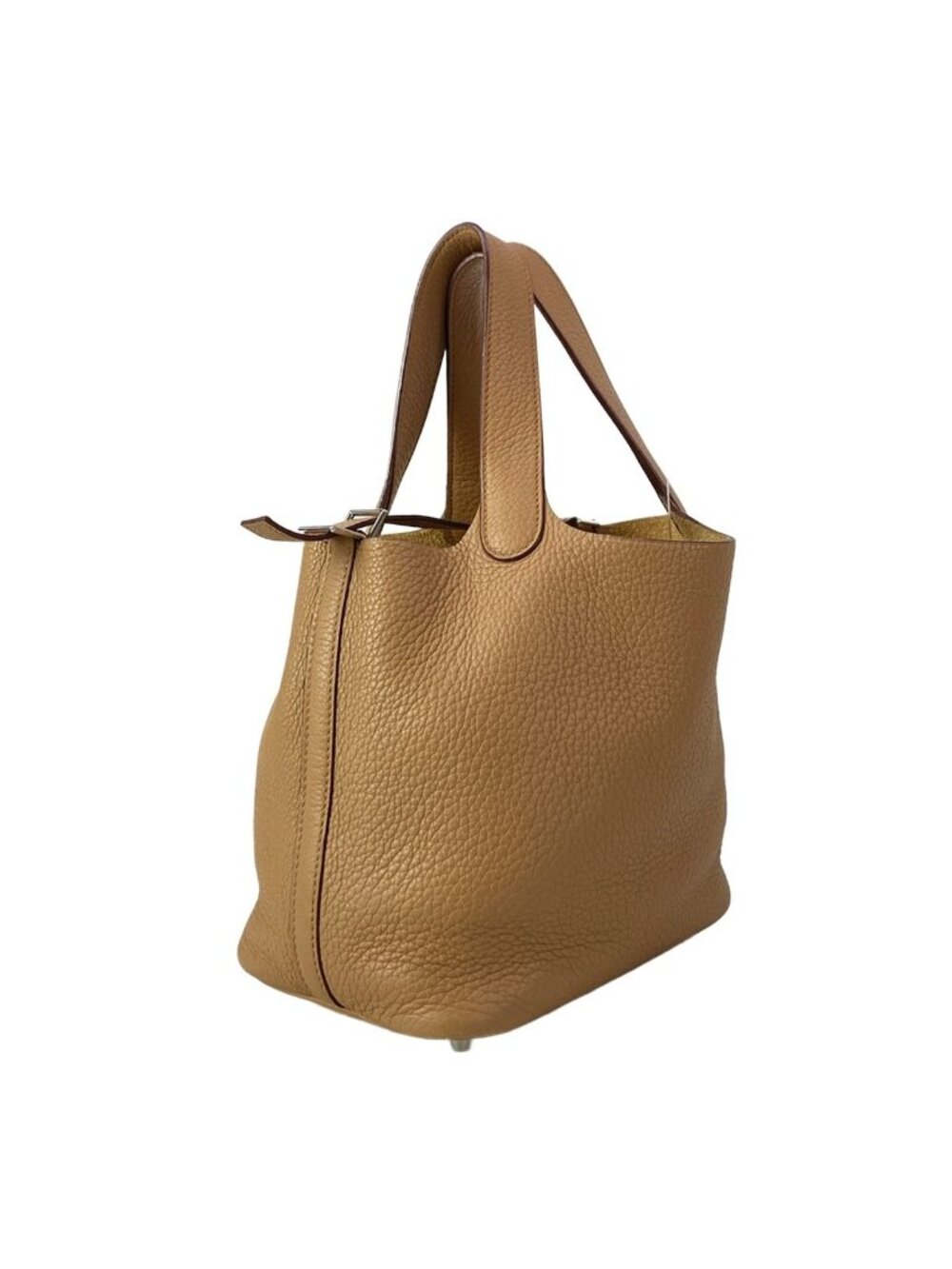 Hermes Handbag Picotin PM Tabac Camel Silver